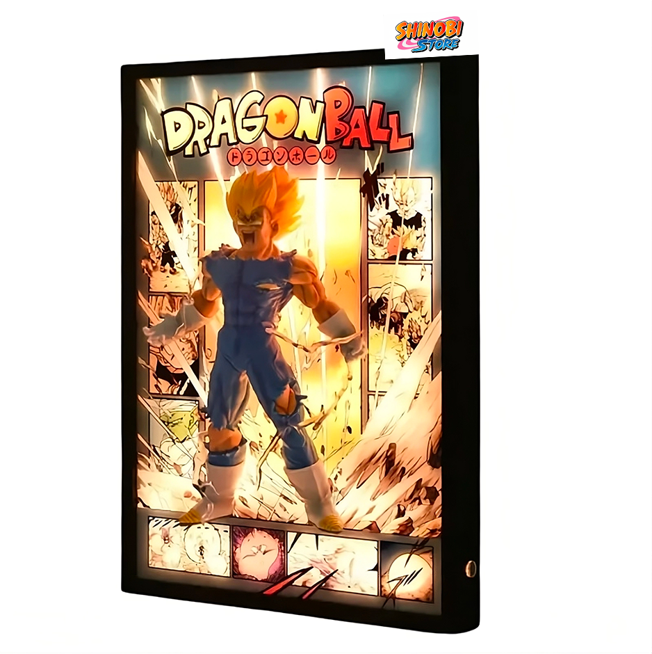 Tableau 3D LED avec Figurine - Vegeta Super Saiyan