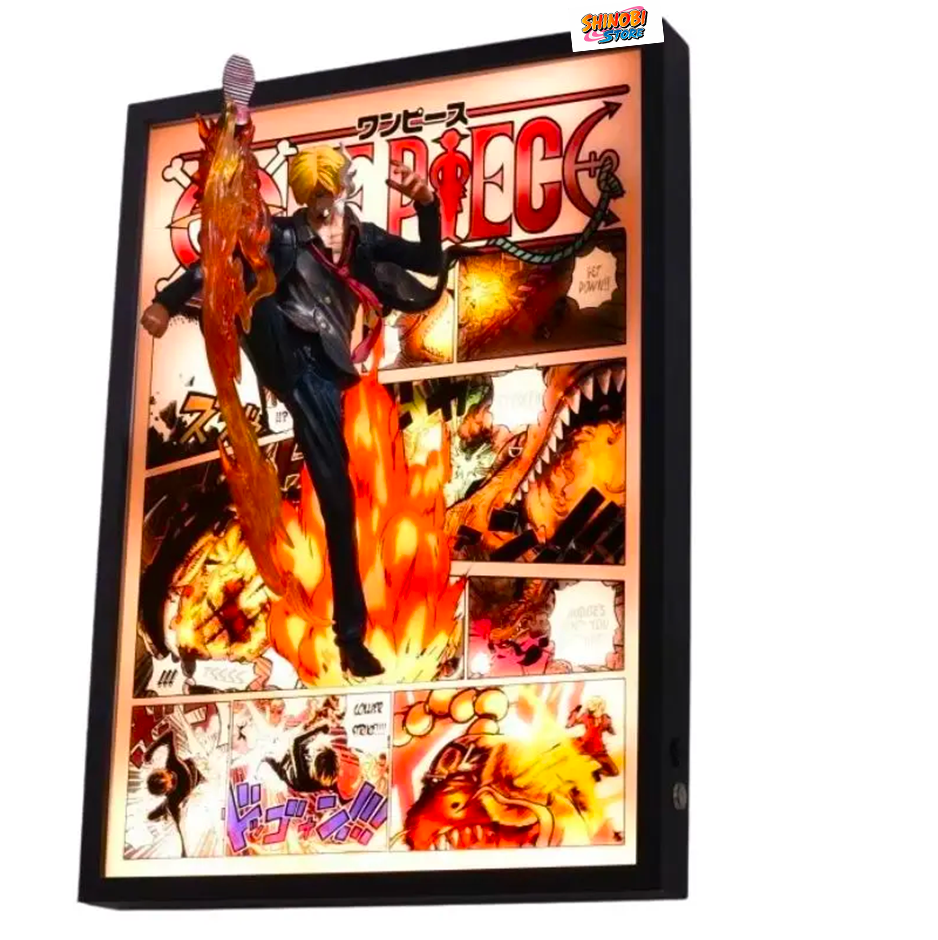 Tableau 3D LED avec Figurine - Sanji