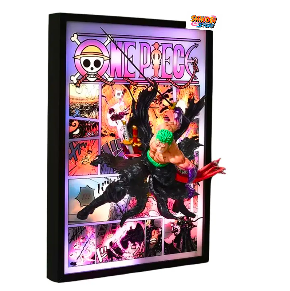 Tableau 3D LED avec Figurine - Zoro