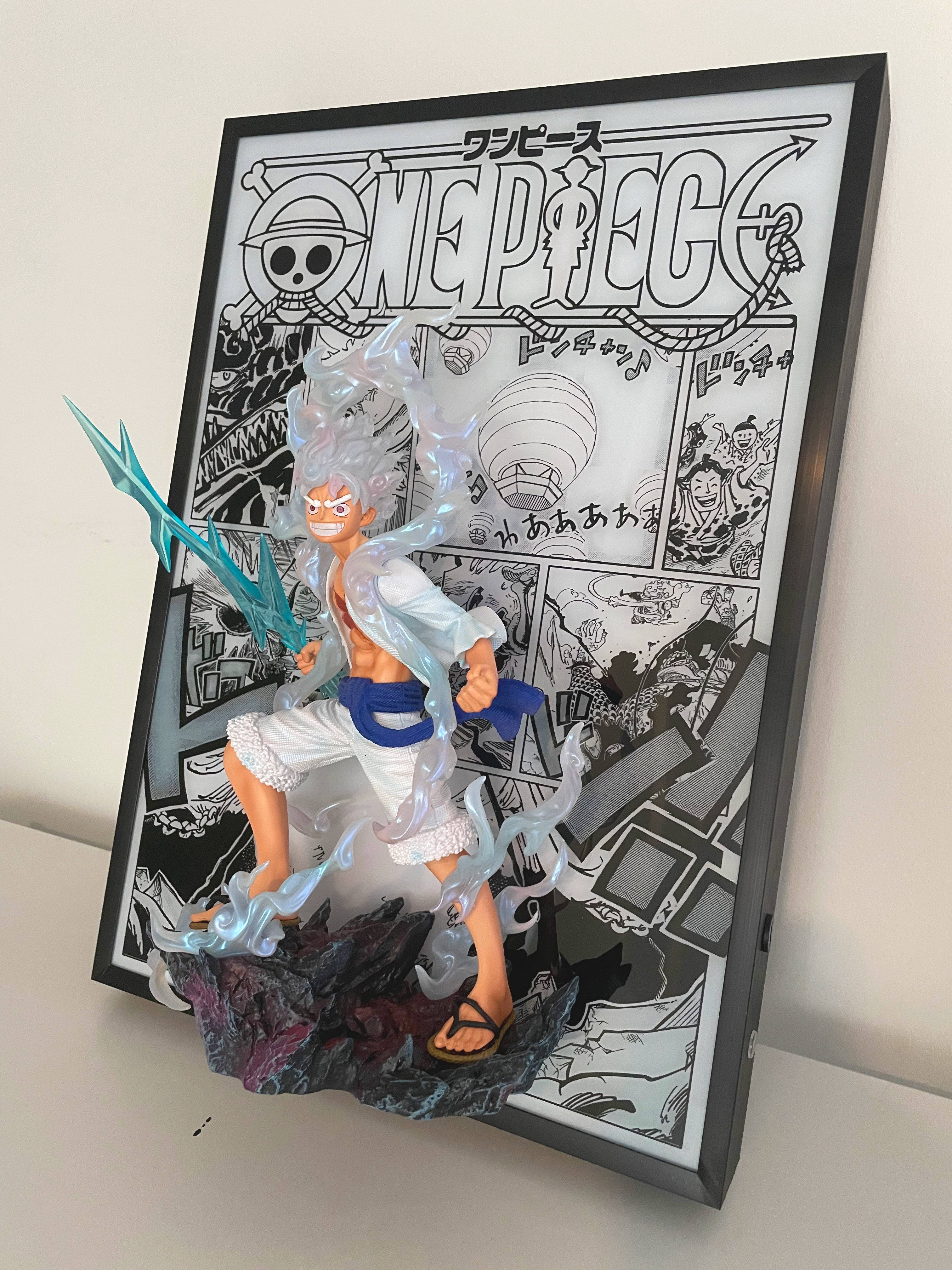 Tableau 3D LED avec Figurine - Luffy Ultime