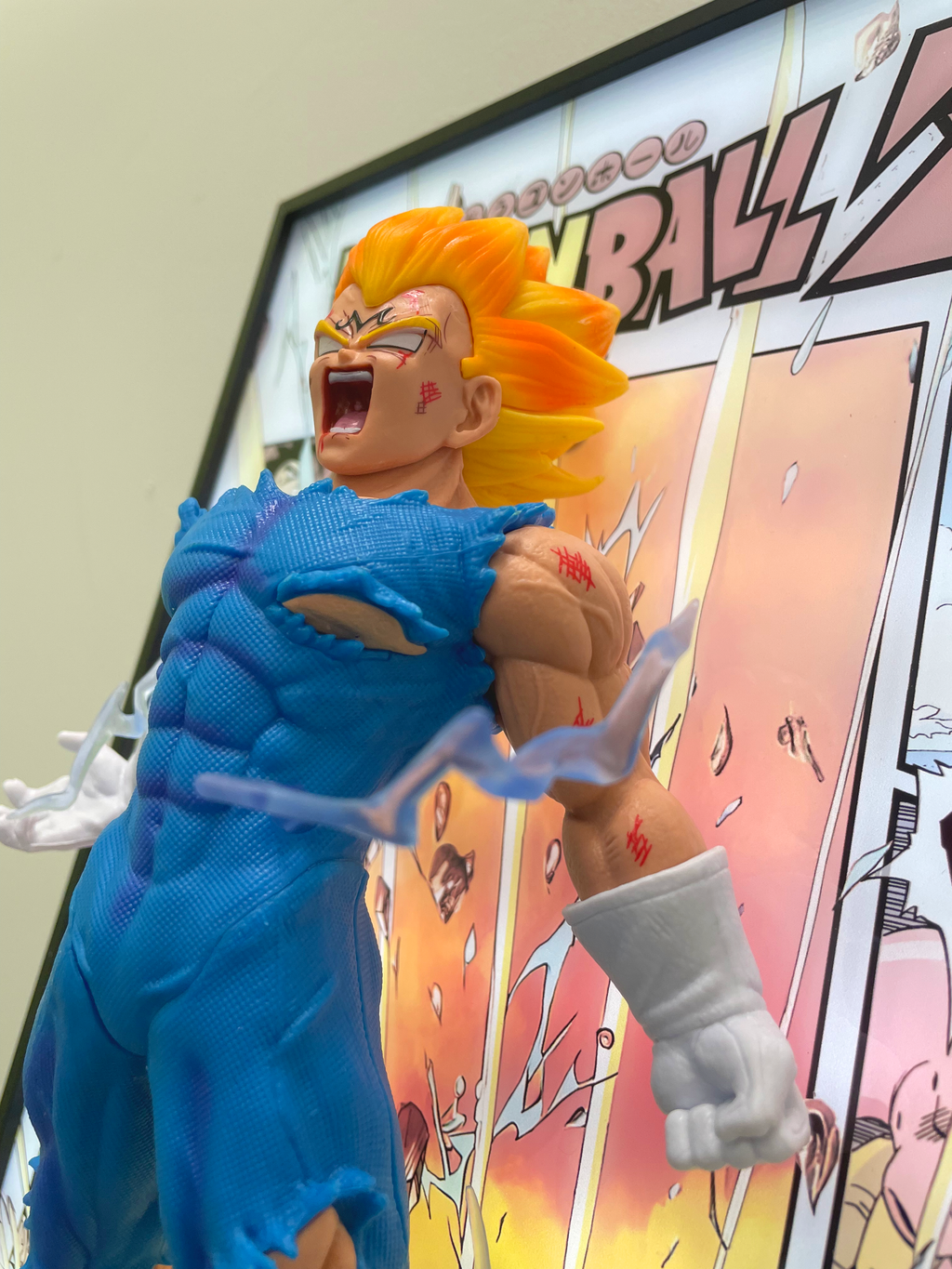 Tableau 3D LED avec Figurine - Vegeta Super Saiyan