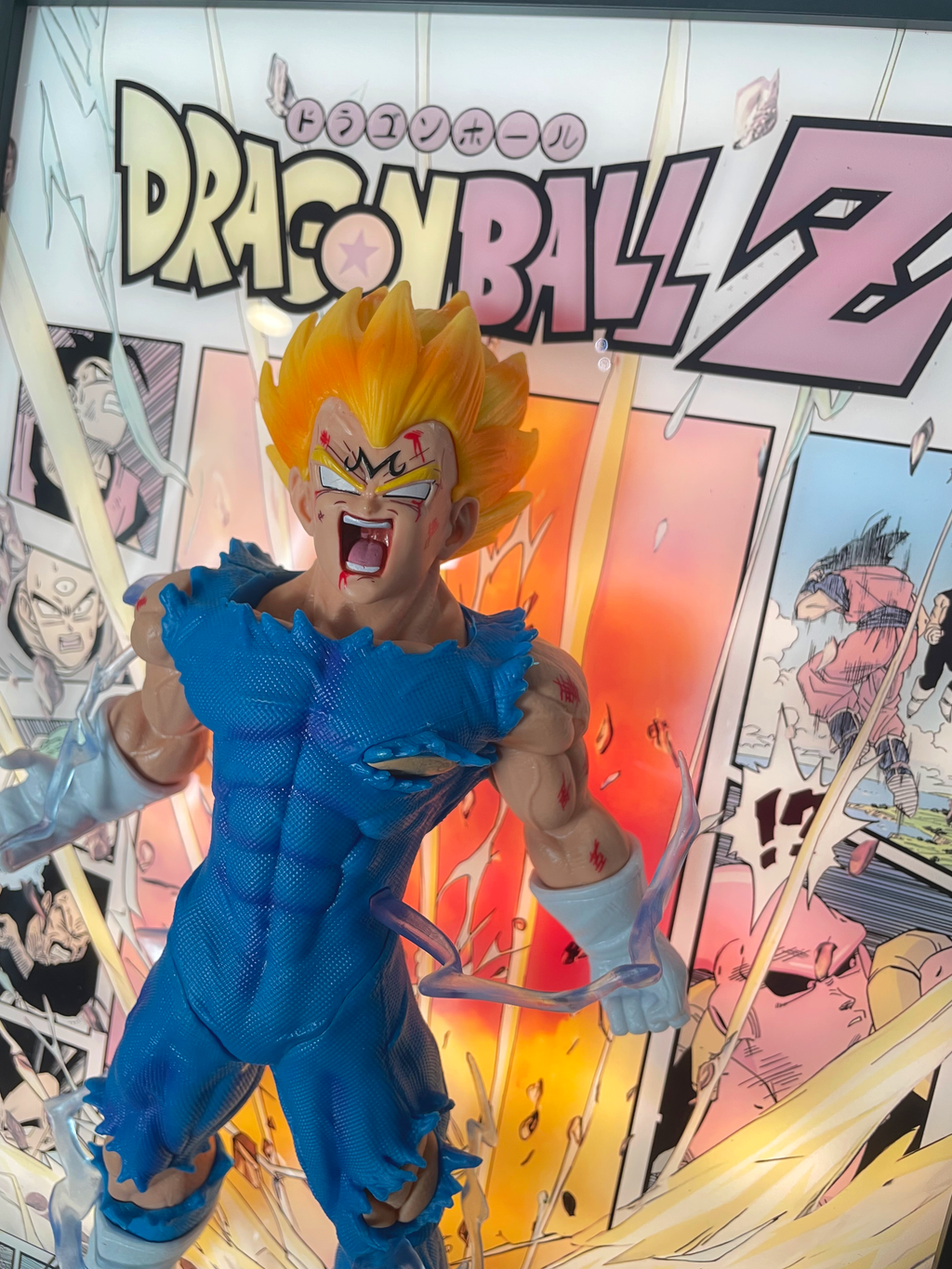 Tableau 3D LED avec Figurine - Vegeta Super Saiyan