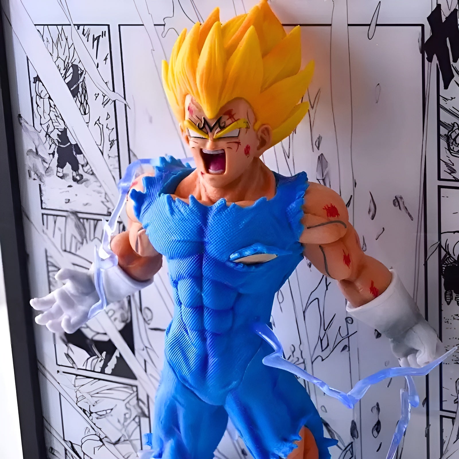 Tableau 3D LED avec Figurine - Vegeta Super Saiyan