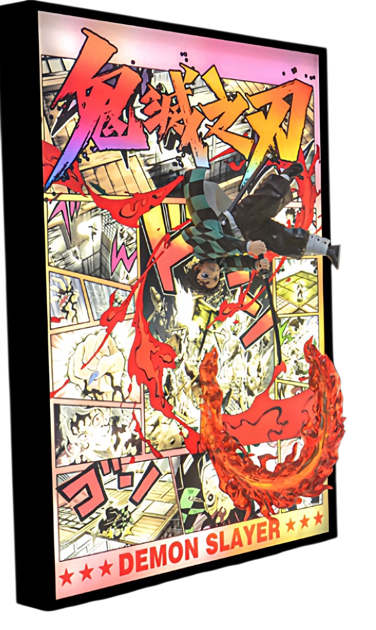 Tableau 3D LED avec Figurine - TANJIRO
